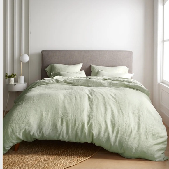 NWOT QUINCE Duvet Cover Set Sage full/queen - Picture 2 of 4